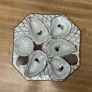 Antique Oyster Plate 5+1  set of four $180.  SOLD SOLD SOLD